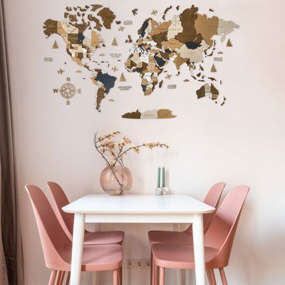Дерев'яна карта світу колір "Coffee" world-map-coffee фото