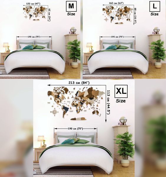 Дерев'яна карта світу колір "Coffee" world-map-coffee фото