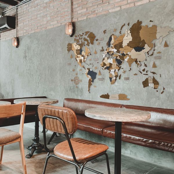 Дерев'яна карта світу колір "Coffee" world-map-coffee фото