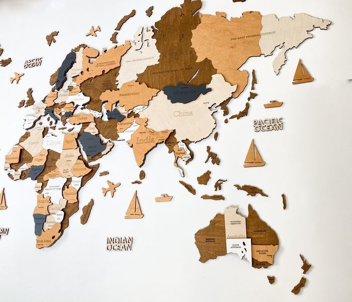 Дерев'яна карта світу колір "Coffee" world-map-coffee фото