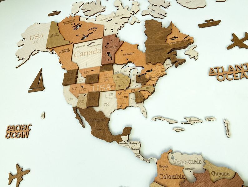 Дерев'яна карта світу колір "Сalifornia" world-map-сalifornia фото