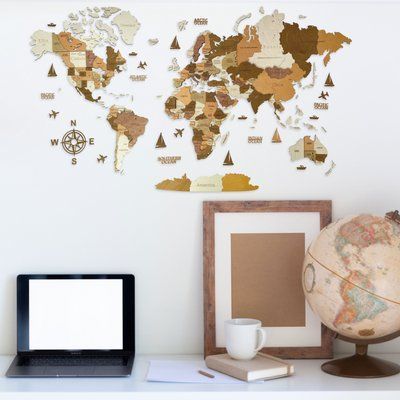 Дерев'яна Карта Світу Тип Преміум wooden-world-map фото