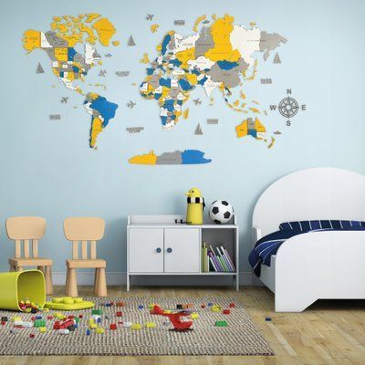Дерев'яна карта світу колір "Brave" world-map-brave фото