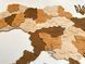 Wooden LED map of Ukraine in brown colors